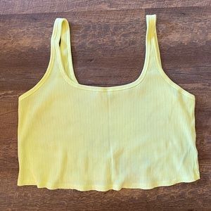 Old Navy | Ribbed Cropped Tank Top | Bright Yellow